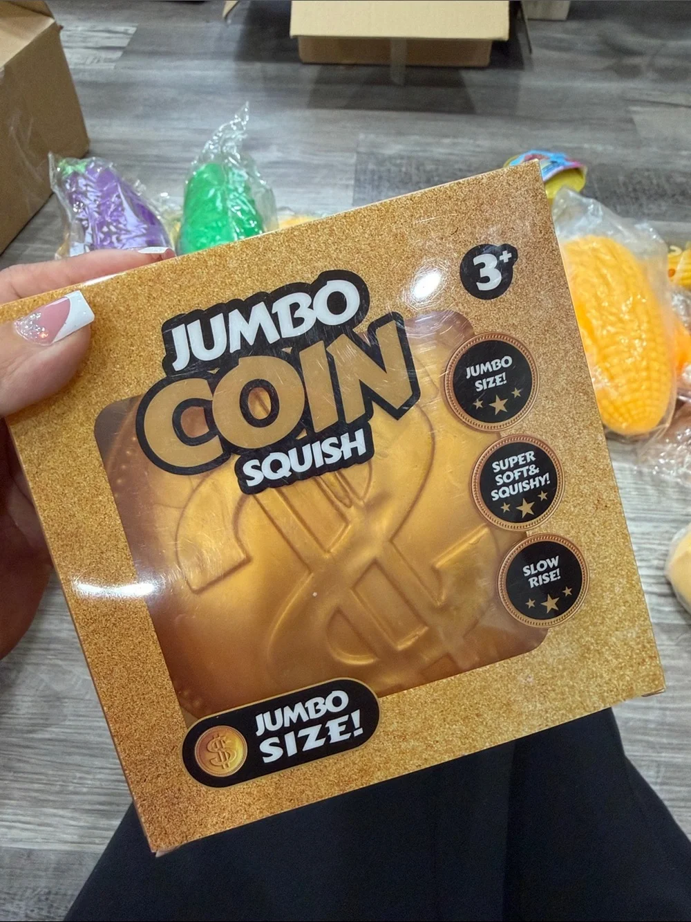 RARE Jumbo Coin Squish Toy - Gold Slow-Rise Stress Relief